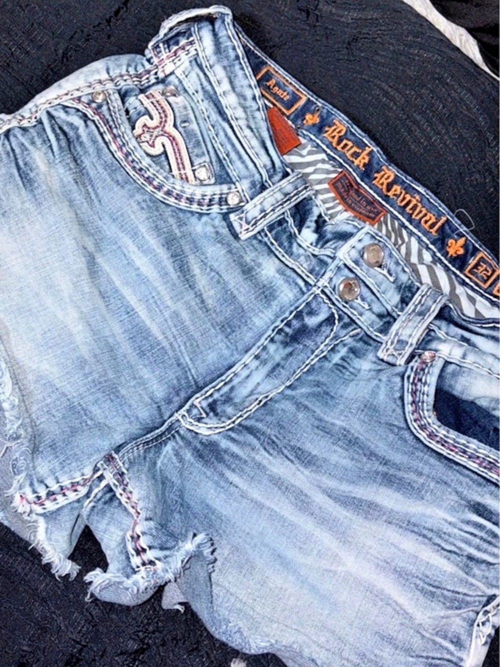 Rock Revival Agate Universal Stretch Short Blue
